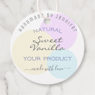 Classy Watercolor Circles Pastel Colours Marketing Favour Tags