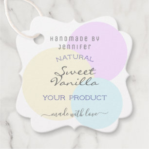 Classy Watercolor Circles Pastel Colours Marketing Favour Tags