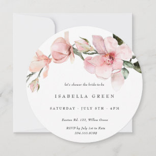 Classy Watercolor Magnolia Bridal Shower Invitation