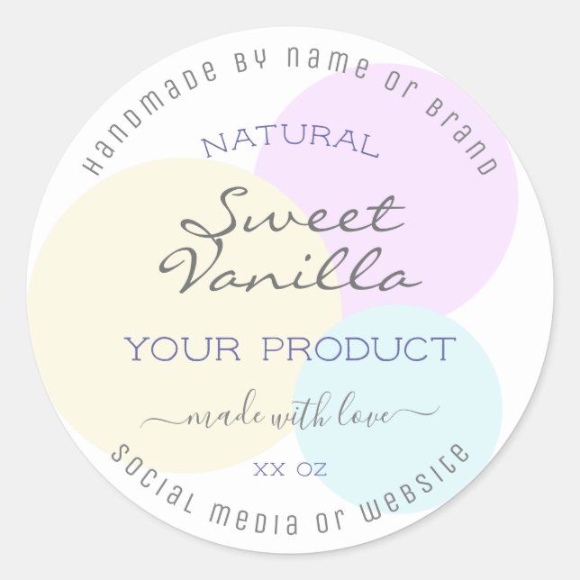 Classy Watercolor Product Packaging Label on White (Front)