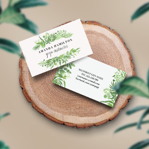Classy Watercolor wild meadow greenery foliage Business Card