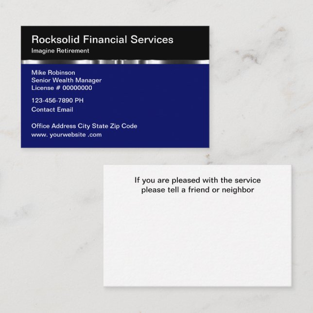 Classy Wealth Management Financial Services Business Card (Front/Back)