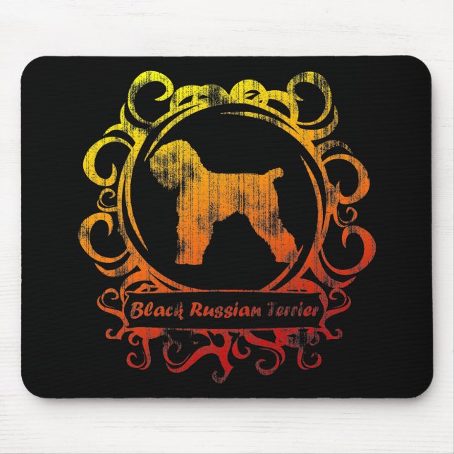 Classy Weathered Black Russian Terrier Mouse Mat (Front)