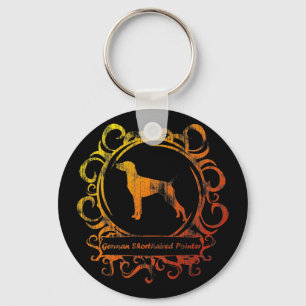 Classy Weathered German Shorthaired Pointer Key Ring