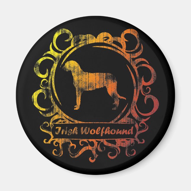 Classy Weathered Irish Wolfhound Magnet (Front)