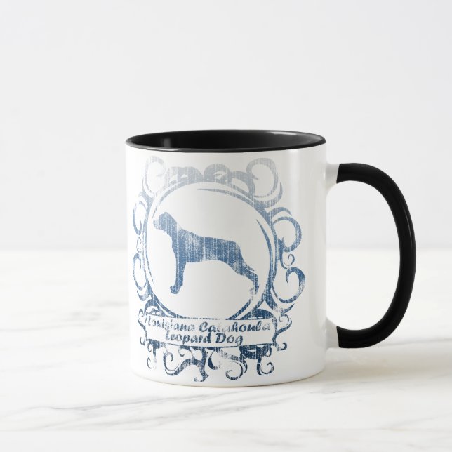 Classy Weathered Louisiana Catahoula Leopard Dog Mug (Right)