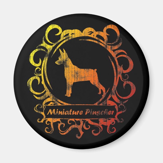 Classy Weathered Min Pin Magnet (Front)