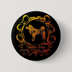 Classy Weathered Shiba Inu 6 Cm Round Badge