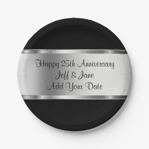 Classy Wedding Anniversary Paper Plate