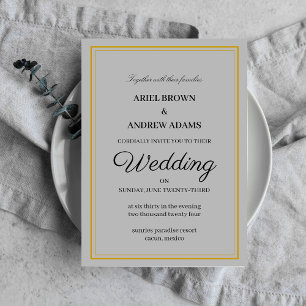 Classy wedding Grey invitation card