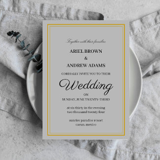 Classy wedding Grey invitation card