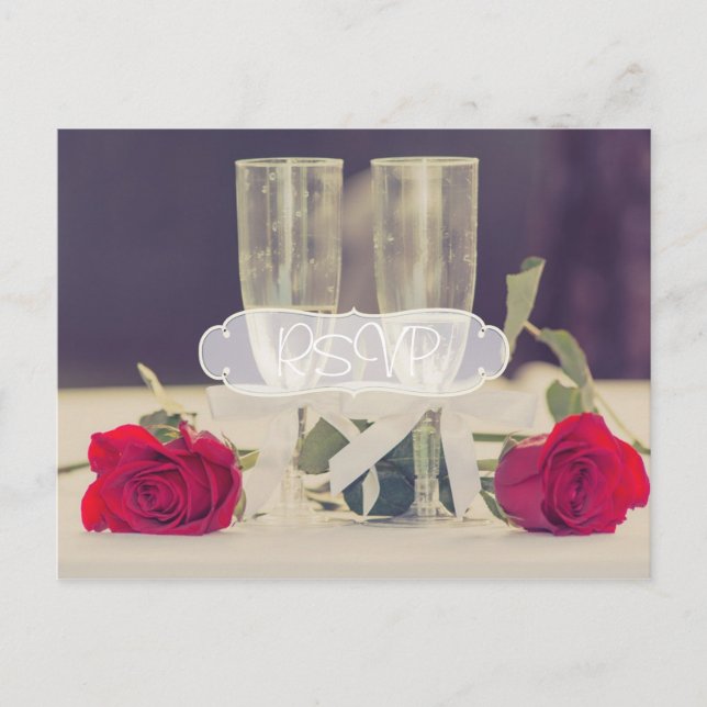 Classy Wedding Invitation RSVP with Photo (Front)