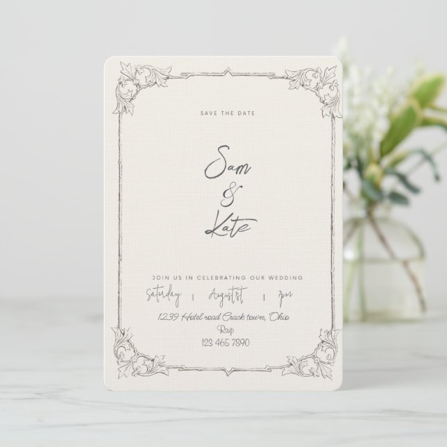 Classy wedding invite  (Standing Front)