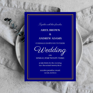 Classy wedding Navy Blue invitation card