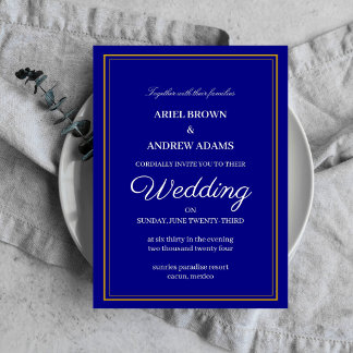 Classy wedding Navy Blue invitation card
