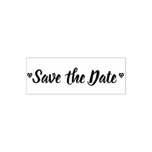 Classy Wedding Save the Date Hearts Love Self-inking Stamp