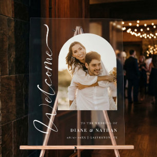 Classy Welcome to the Wedding Custom Photo Sign 