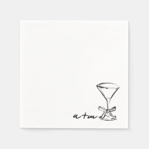 Classy Whimsical Custom Cocktail Wedding Napkins