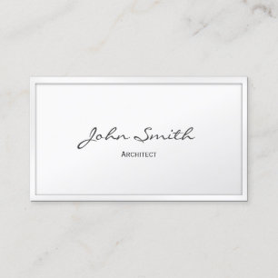Classy White Border Architect Business Card