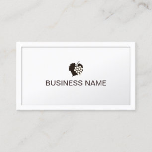Classy White Border Grapes Winery Business Card