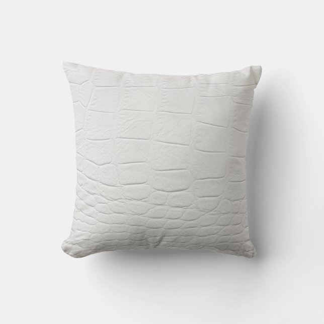 classy white crocodile leather cushion (Front)
