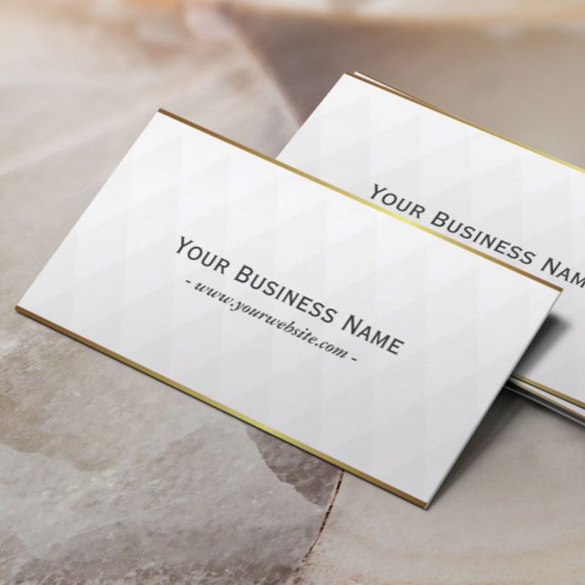 Classy White Diamond Grid Pattern Business Card (Creator Uploaded)