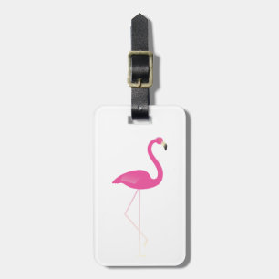 Classy White Flamingo Luggage Tag