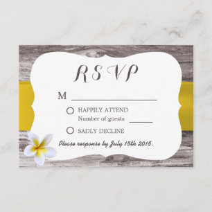 Classy White Frangipani Theme Wedding RSVP
