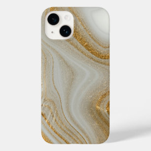 Classy White Gold Marble Pattern iPhone / Android Case-Mate iPhone 14 Case
