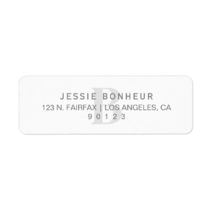 Classy White & Light Grey Return Address