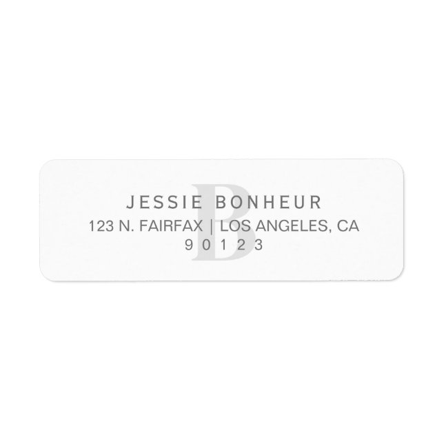 Classy White & Light Grey Return Address (Front)
