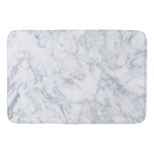 Image of Classy White Marble Look Bath Mat