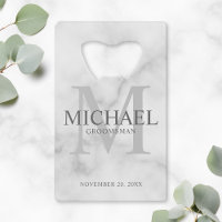 Classy White Marble Personalised Groomsmen