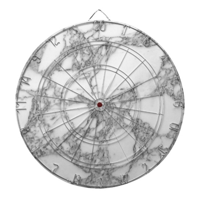 Classy white marble stone custom dartboard (Front)