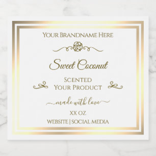 Classy White Product Label Gold Frame Vintage Rose