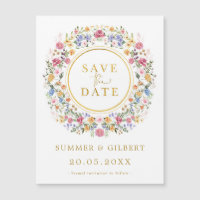 Classy Wildflower Garden Wreath Save the Date