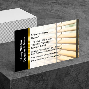 Classy Window Coverings And Blinds Business Card