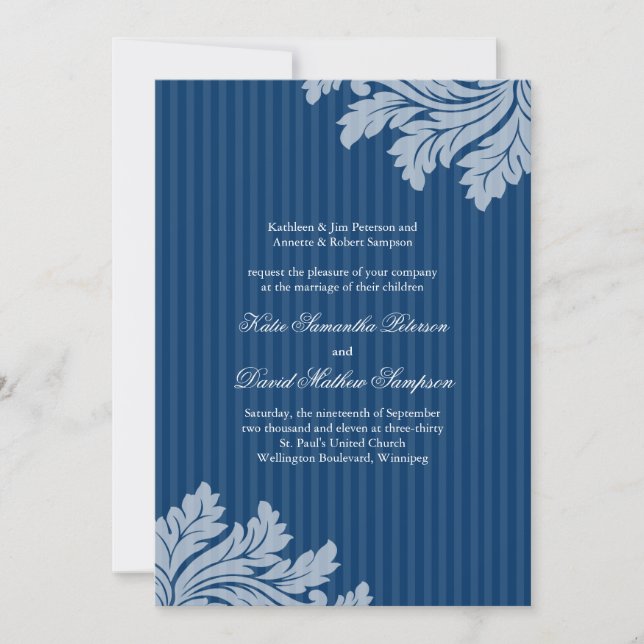 Classy Winter Wedding Invitation (Front)