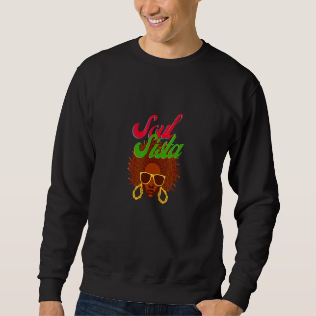 Classy Womens African Head Wrap Black Pride  Soul  Sweatshirt (Front)