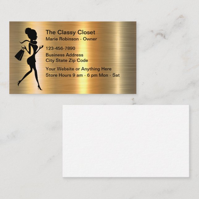 Classy Women's Fashion Apparel Store  Business Card (Front/Back)