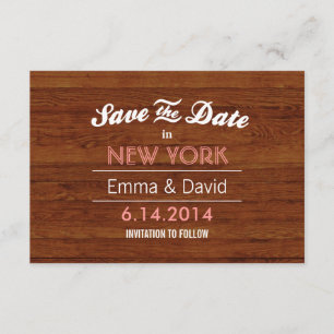 Classy Wood Background Save the Date Cards