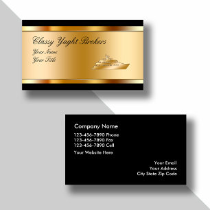 Classy Yacht Broker Business Cards