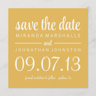 Classy Yellow Photo Save The Date Invites