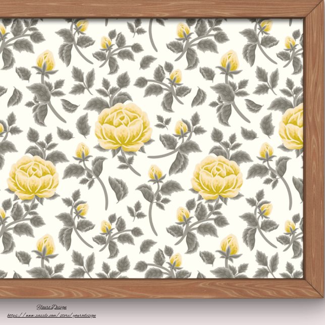 Classy yellow roses with grey leaves off white tissue paper (Creator Uploaded)