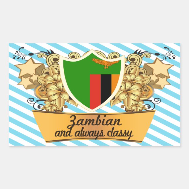 Classy Zambian Rectangular Sticker (Front)