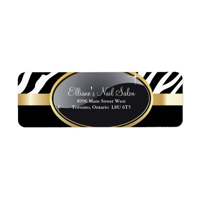 Classy Zebra Print Return Address Labels (Front)