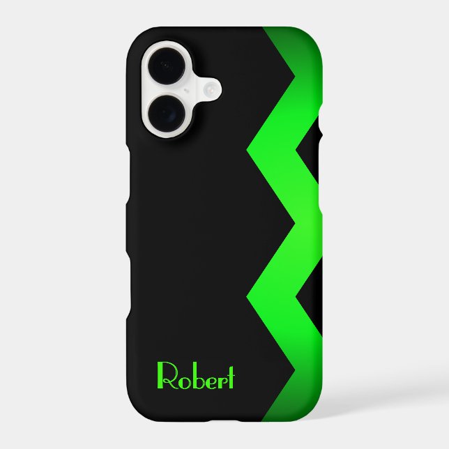 Classy Zig zag Green Personalised (Back)