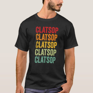 Clatsop County Oregon Rainbow Text T-Shirt