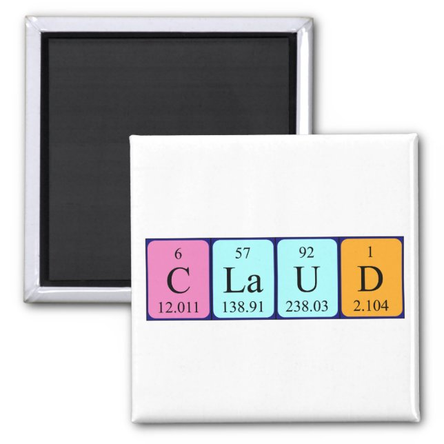 Claud periodic table name magnet (Front)