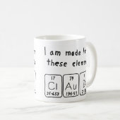 Claud periodic table name mug (Front Right)